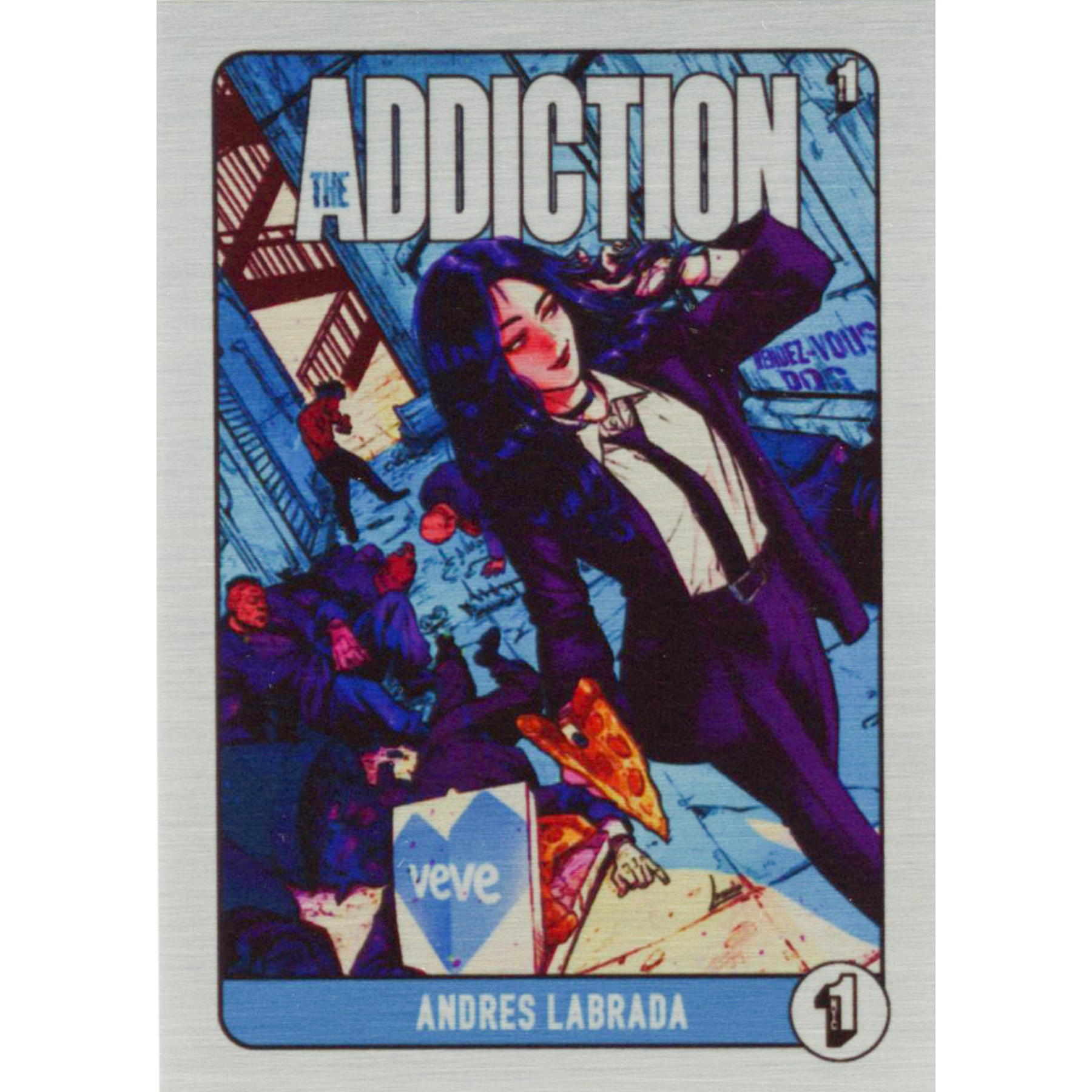 Andres Labrada&#39;s The Addiction/Veve Blue Metallic Card